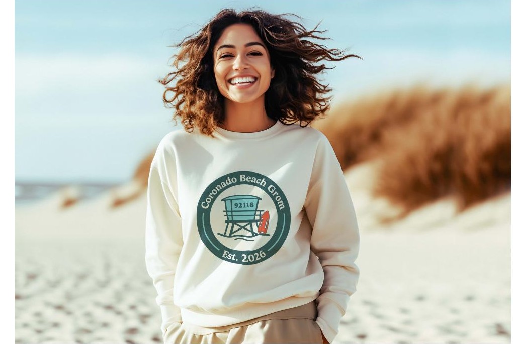 Coronado Beach Grom beach sweatshirt